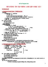 Đề cương ôn tập học kỳ 1 môn Tiếng Anh Lớp 6